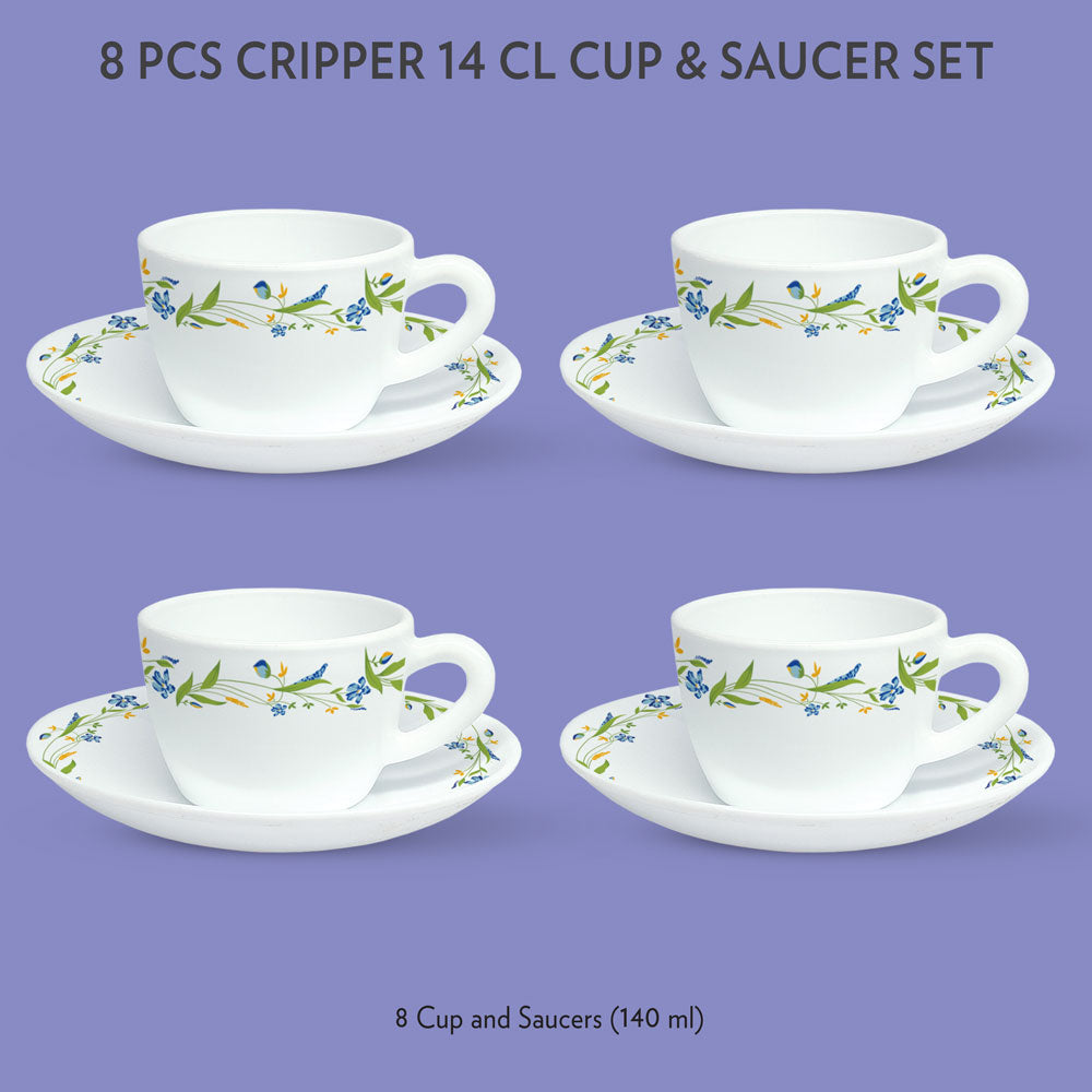 My Borosil Opalware Tea Cups & Tea Sets Cripper Cup & Saucer Set