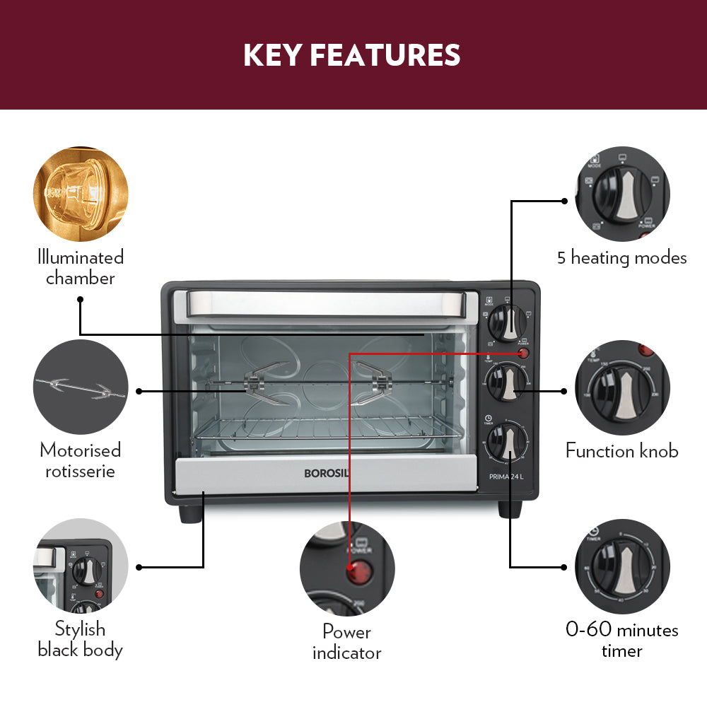 My Borosil Ovens Prima 24L Oven Toaster Griller (OTG)