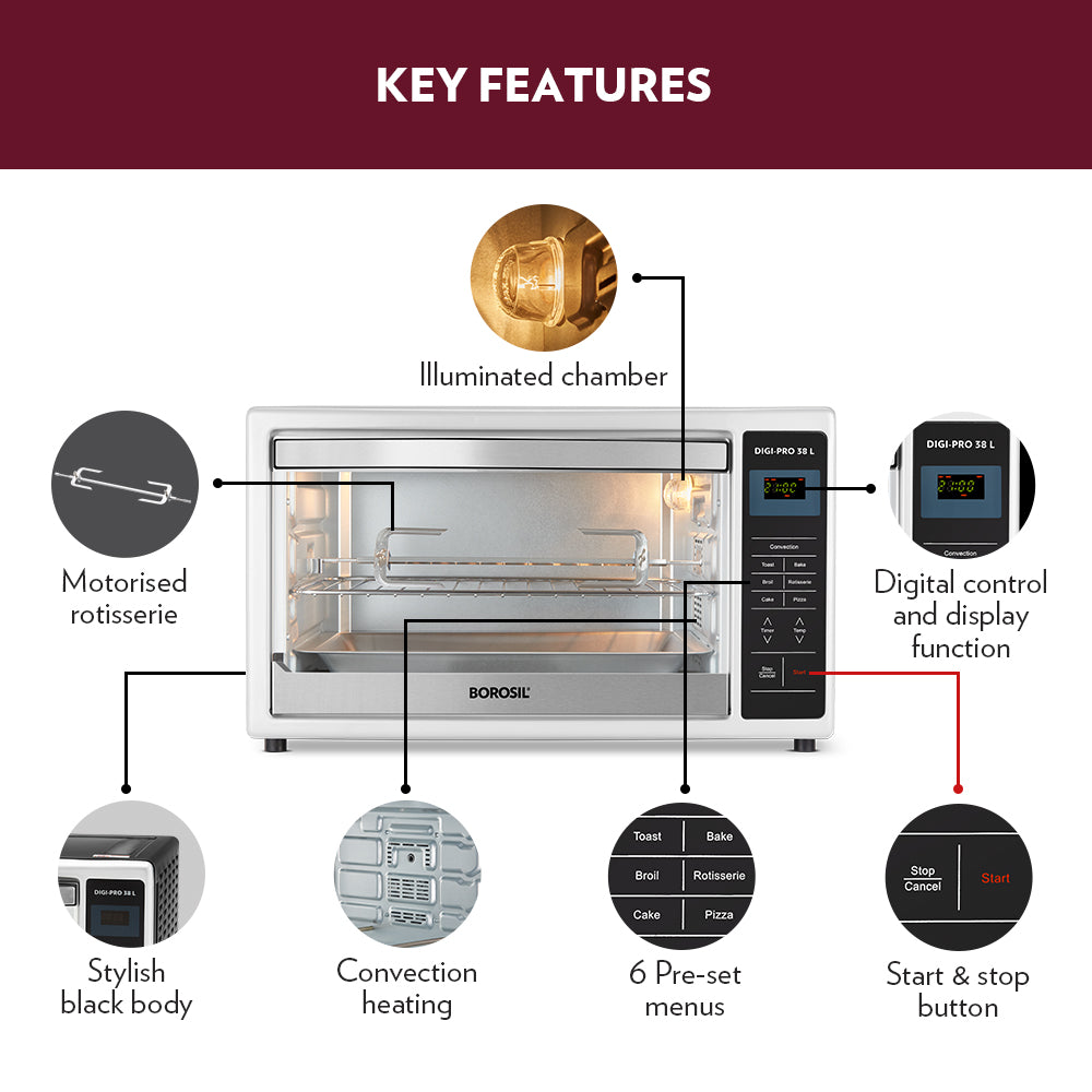 My Borosil Ovens Digipro 38L Oven Toaster Griller (OTG)