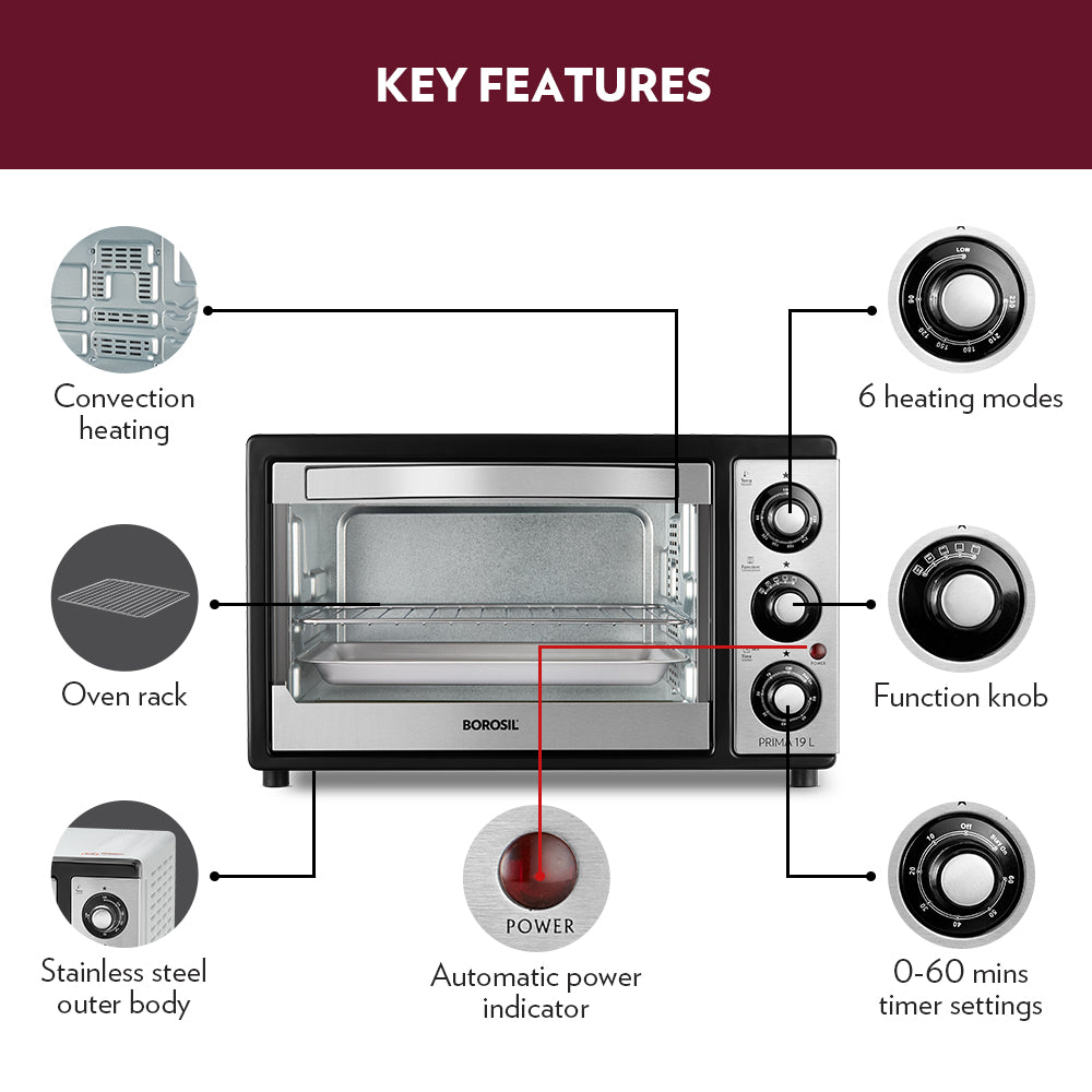 My Borosil Ovens Prima 19L Oven Toaster Griller (OTG)-Discontinued