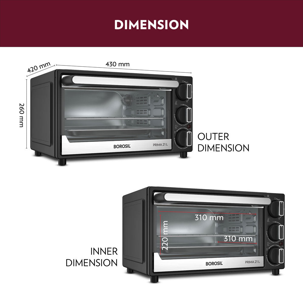 My Borosil Ovens Prima 21L Oven Toaster Griller (OTG)