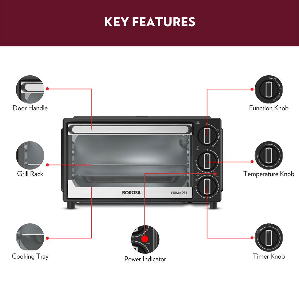 My Borosil Ovens Prima 21L Oven Toaster Griller (OTG)