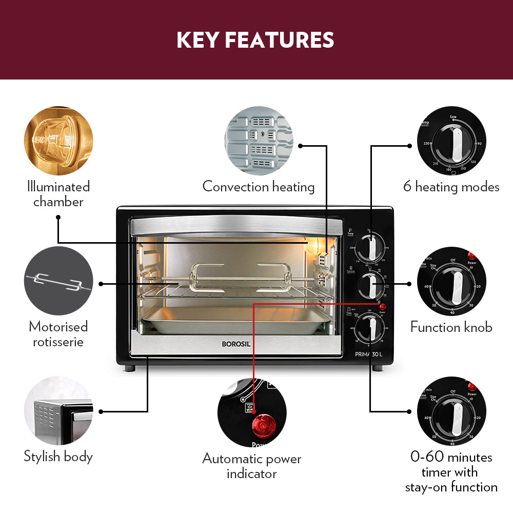 My Borosil Ovens Prima 30L Oven Toaster Griller (OTG)