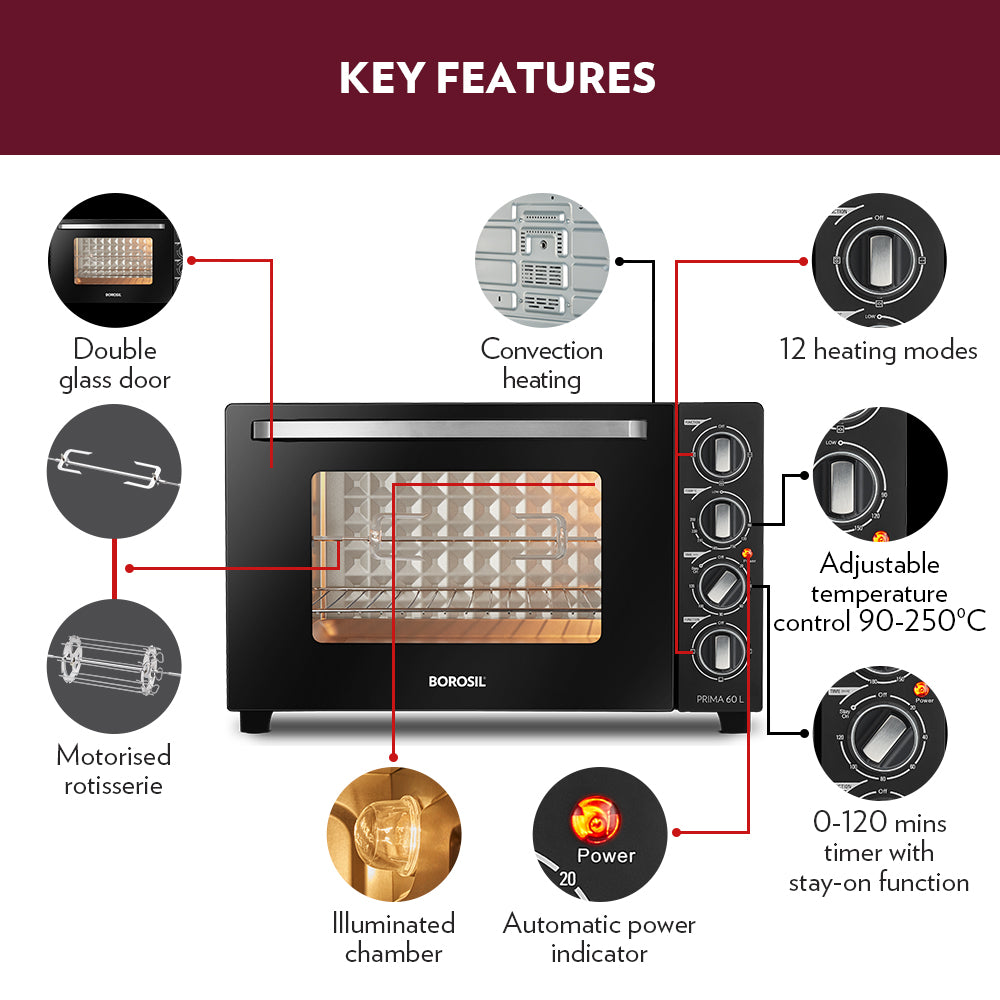 My Borosil Ovens Prima 60L Oven Toaster Griller (OTG)