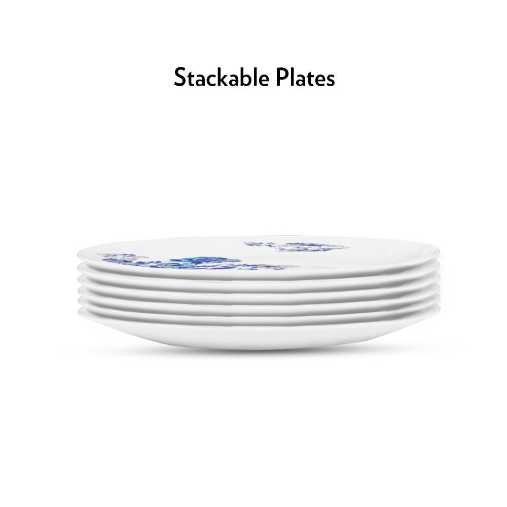 My Borosil Plate Sets 6 pc Set Blue Cascade Full Plate Set