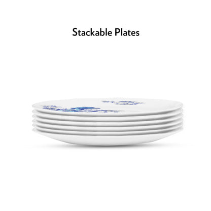 My Borosil Plate Sets 6 pc Set Blue Cascade Full Plate Set