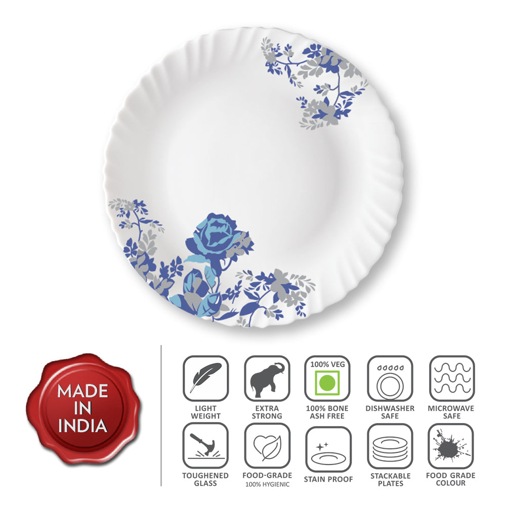 My Borosil Plate Sets 6 pc Set Blue Cascade Full Plate Set