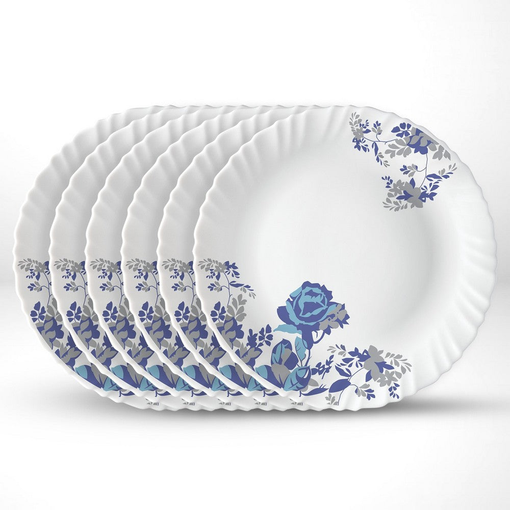 My Borosil Plate Sets 6 pc Set Blue Cascade Full Plate Set