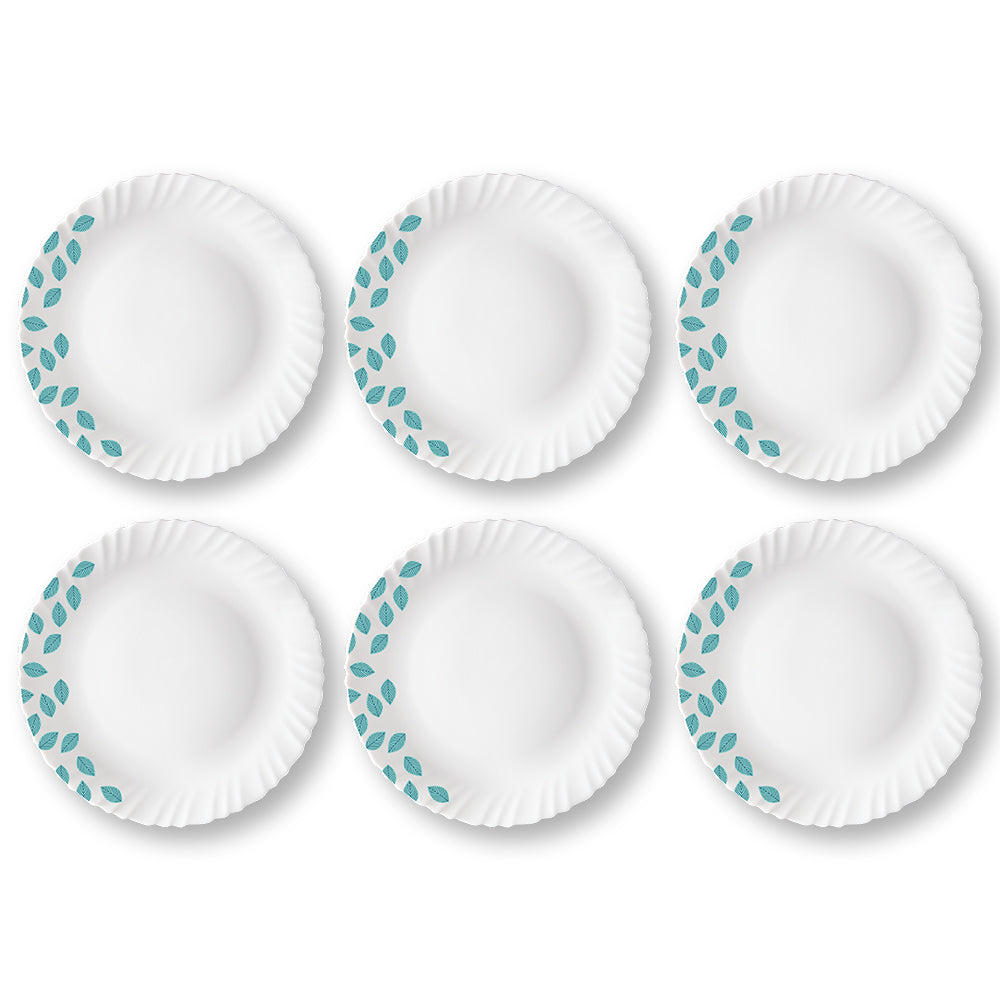 My Borosil Plate Sets 6 pc Set Blue Leaves Full Plate Set