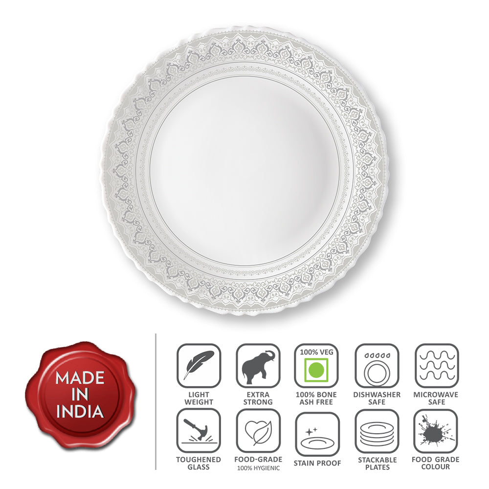 My Borosil Plate Sets 6 pc Set Classic Full Plate Set