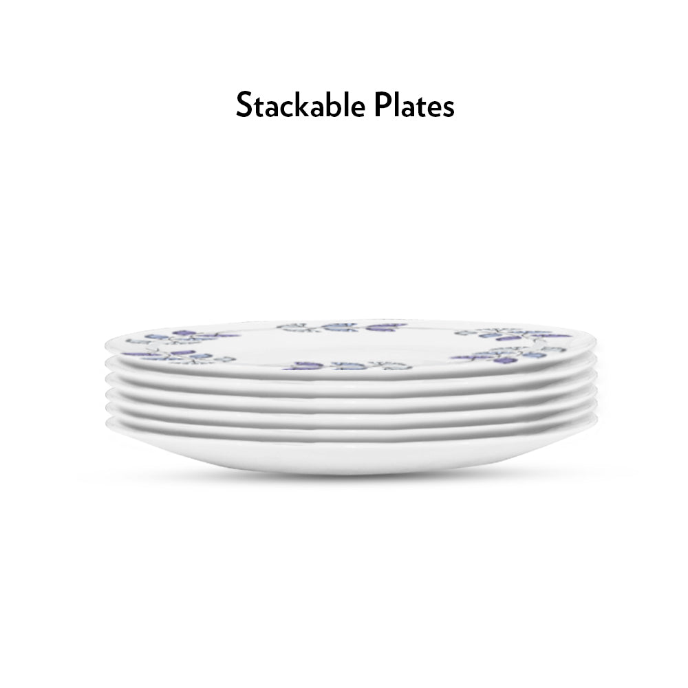 My Borosil Plate Sets 6 pc Set Floret Full Plate Set