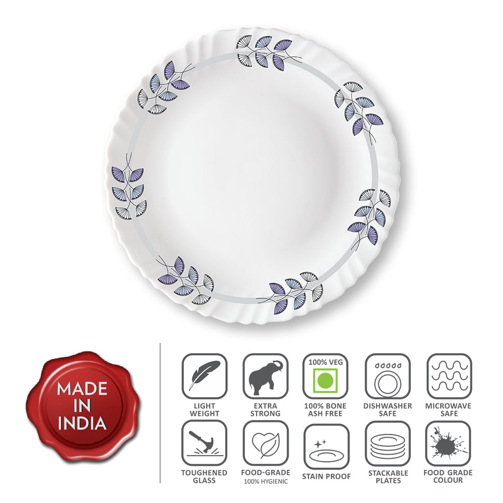 My Borosil Plate Sets 6 pc Set Floret Full Plate Set