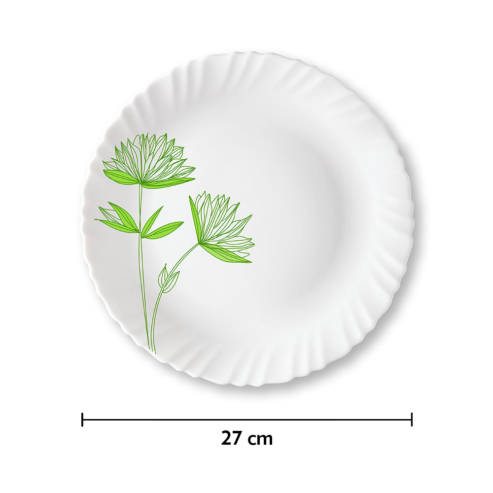 My Borosil Plate Sets 6 pc Set Green Lily Full Plate Set