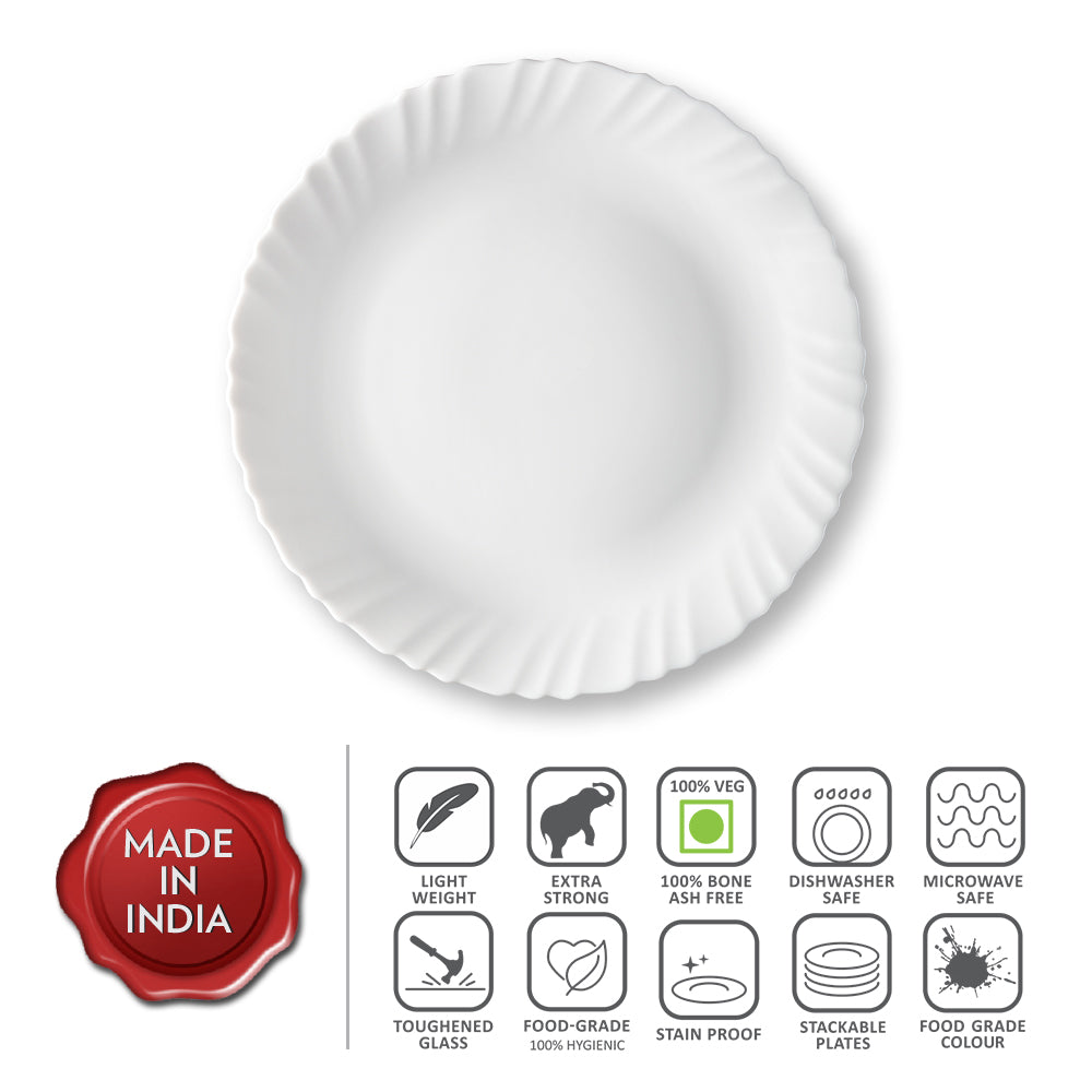 My Borosil Plate Sets 6 pc Set White Full Plate Set