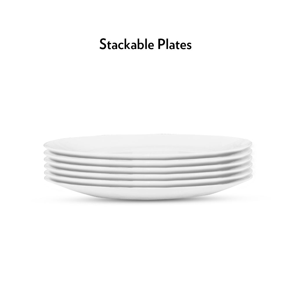 My Borosil Plate Sets 6 pc Set White Full Plate Set