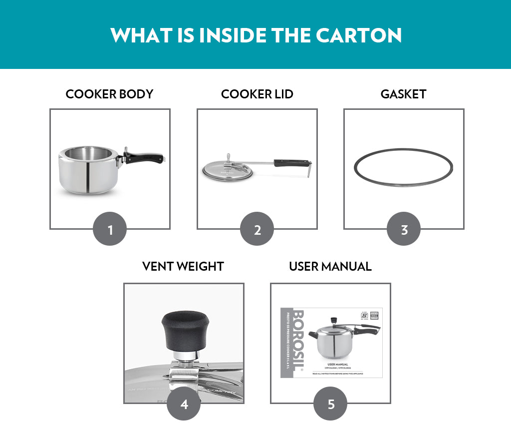 My Borosil Pressure Cookers Presto SS Pressure Cooker