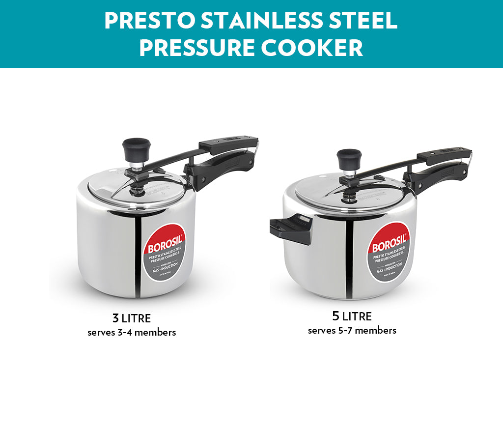 My Borosil Pressure Cookers Presto SS Pressure Cooker