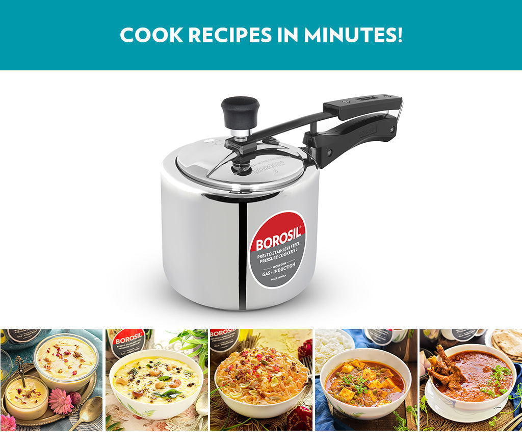 My Borosil Pressure Cookers Presto SS Pressure Cooker