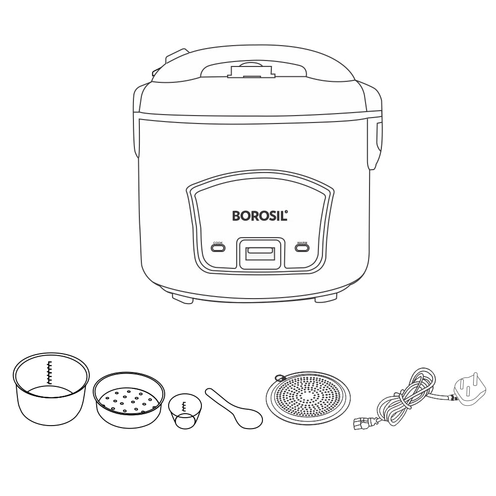 My Borosil Rice Cookers Pronto Deluxe Cooker, 2.8L