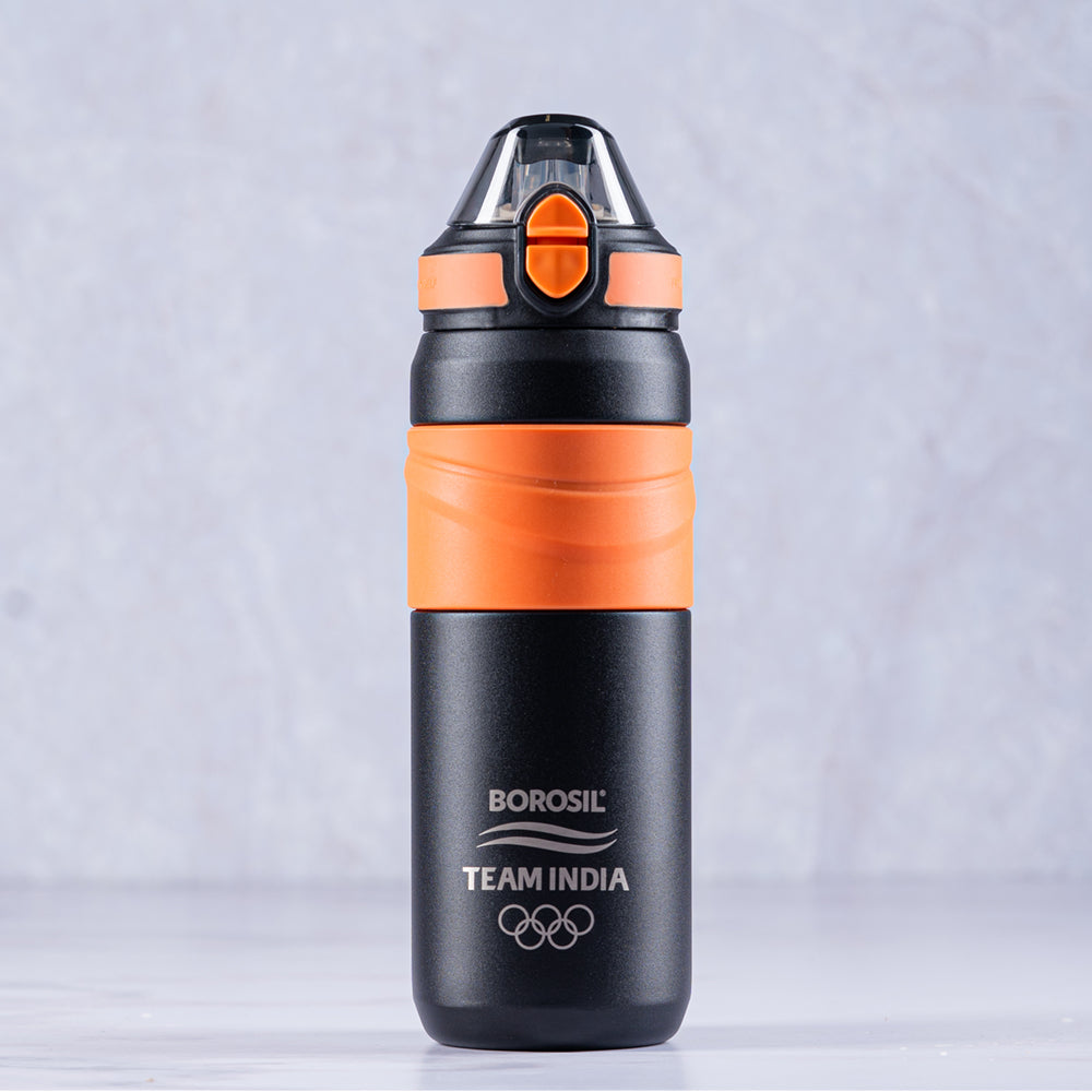 My Borosil Stainless Steel Bottles 560 ml Adventure Bottle, Black