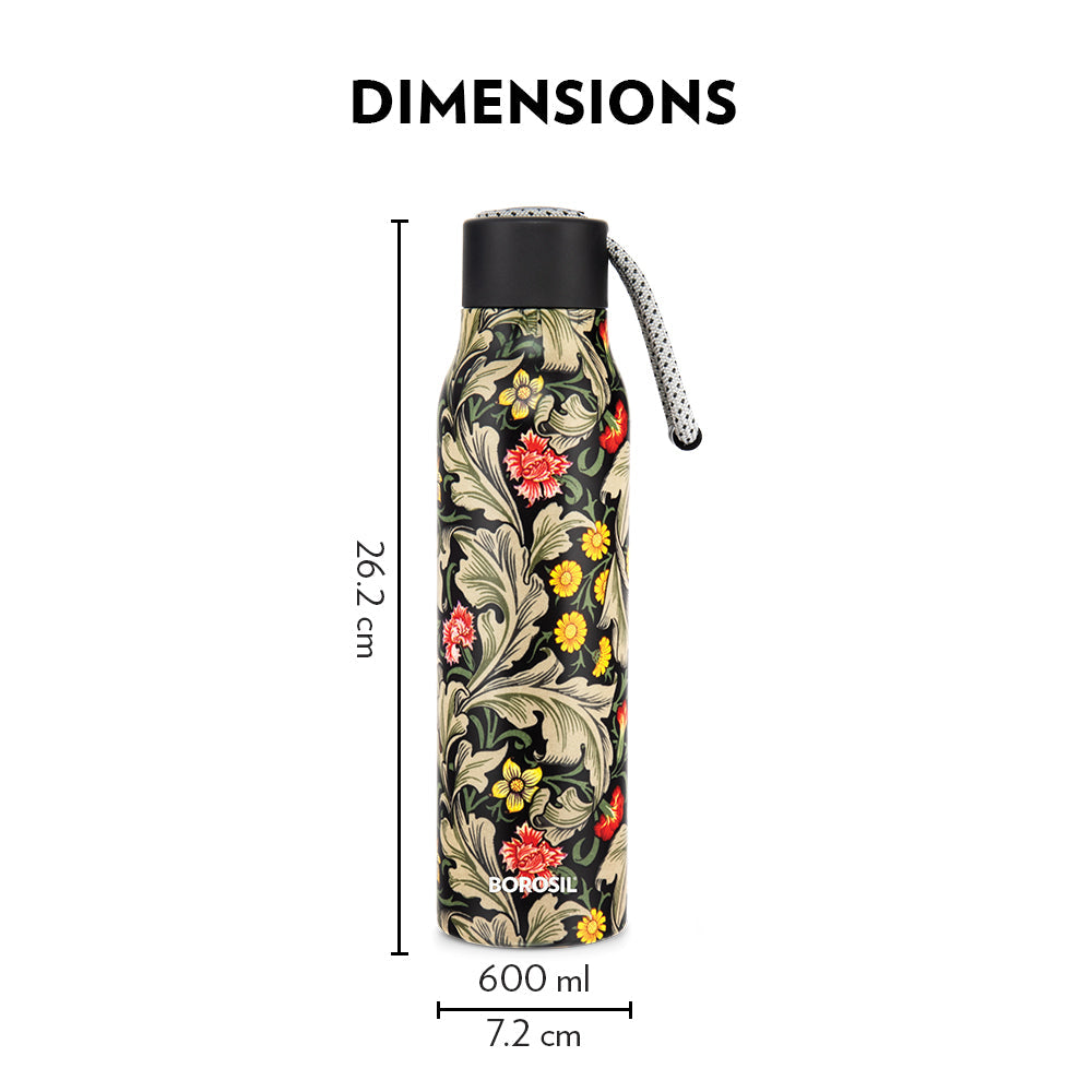 My Borosil Stainless Steel Bottles 600 ml Aquasoul Slate