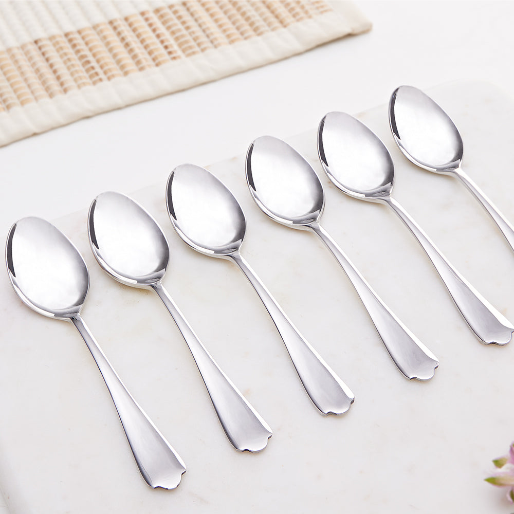 My Borosil Stainless Steel Cutlery Set of 6 - 13.5 cm Eva Tea Spoon, Set of 6