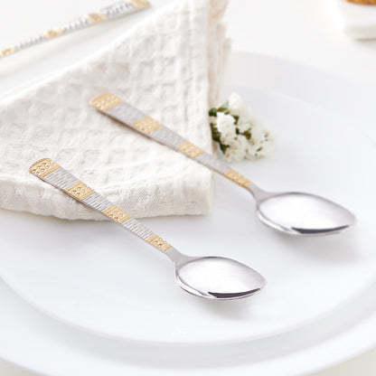 My Borosil Stainless Steel Cutlery Set of 6 - 13.5 cm Gold Tea Spoon, Set of 6