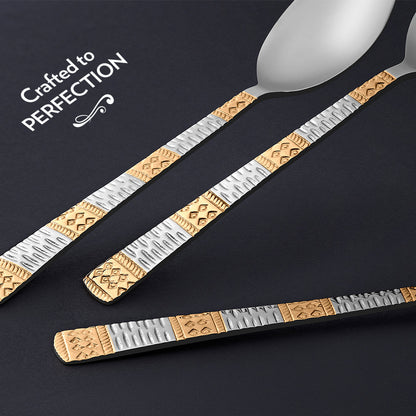 My Borosil Stainless Steel Cutlery Set of 6 - 13.5 cm Gold Tea Spoon, Set of 6