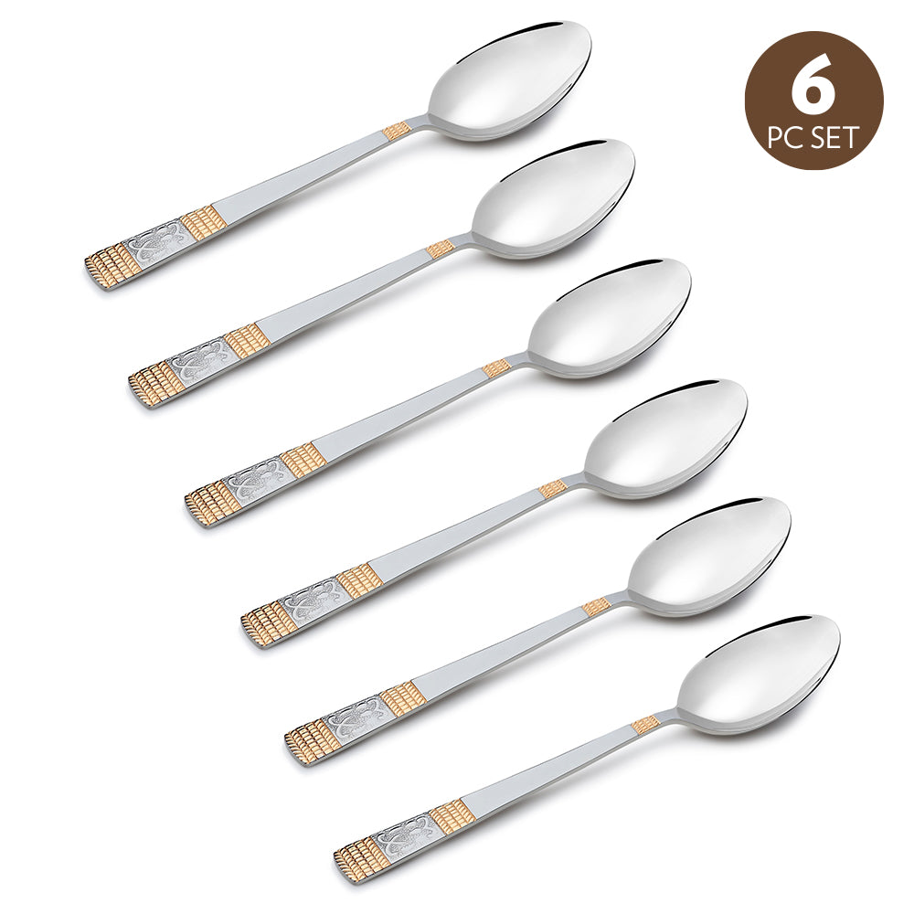 My Borosil Stainless Steel Cutlery Set of 6 - 13.5 cm Venice Tea Spoon, Set of 6