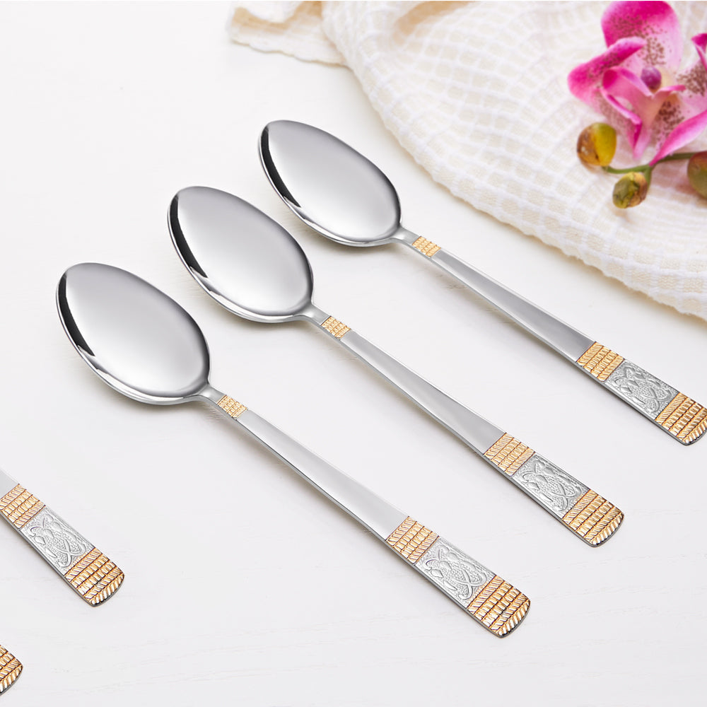 My Borosil Stainless Steel Cutlery Set of 6 - 13.5 cm Venice Tea Spoon, Set of 6