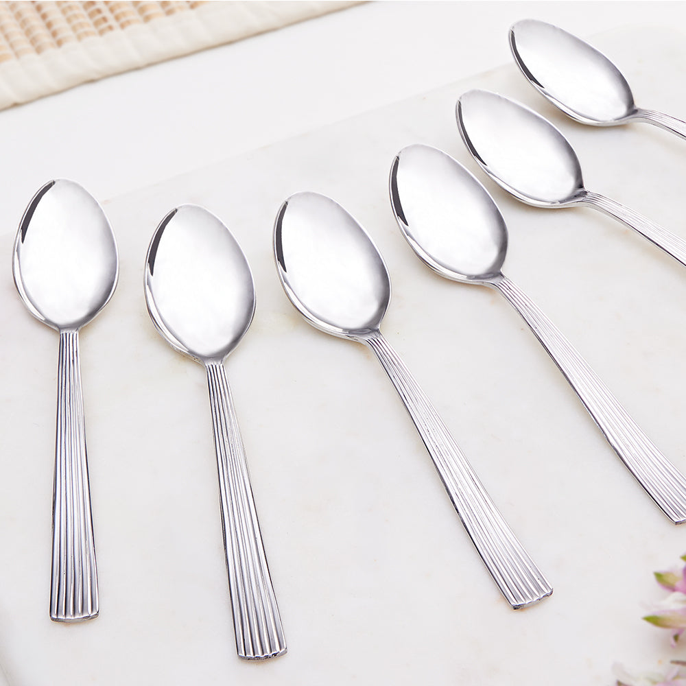 My Borosil Stainless Steel Cutlery Set of 6 - 13.5 cm Vintage Tea Spoon, Set of 6