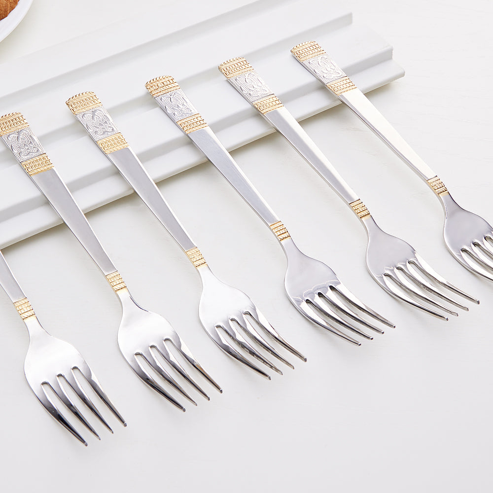 My Borosil Stainless Steel Cutlery Set of 6 - 18 cm Venice Dinner Fork, Set of 6