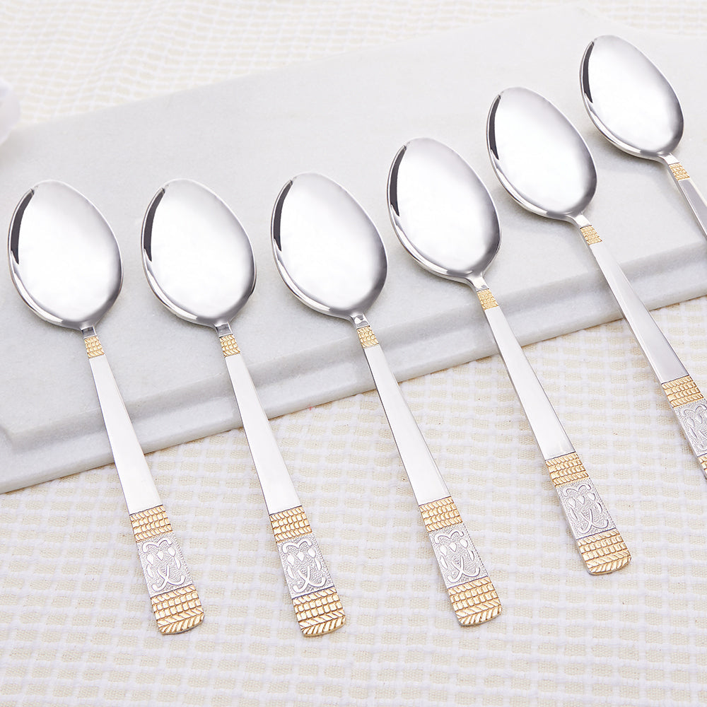 My Borosil Stainless Steel Cutlery Set of 6 - 18 cm Venice Dinner Spoon, Set of 6