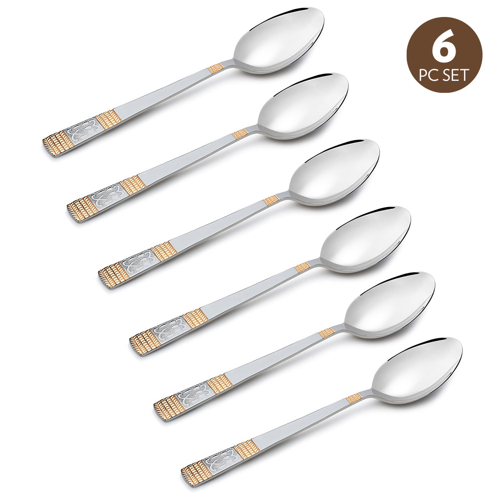 My Borosil Stainless Steel Cutlery Set of 6 - 18 cm Venice Dinner Spoon, Set of 6