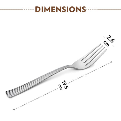 My Borosil Stainless Steel Cutlery Set of 6 - 18 cm Vintage Dinner Fork, Set of 6