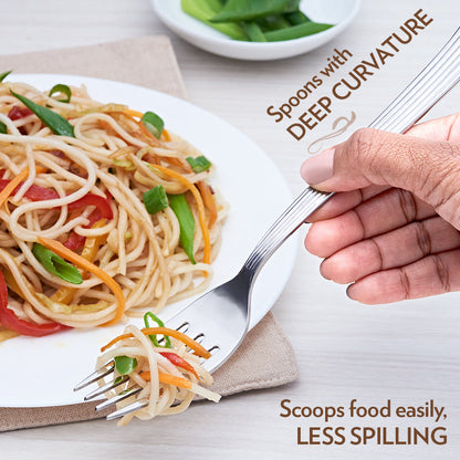 My Borosil Stainless Steel Cutlery Set of 6 - 18 cm Vintage Dinner Fork, Set of 6