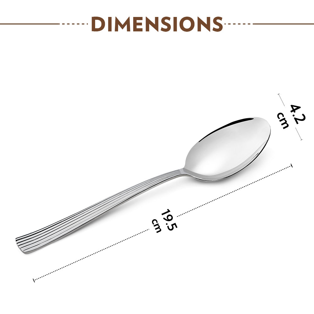 My Borosil Stainless Steel Cutlery Set of 6 - 18 cm Vintage Dinner Spoon, Set of 6