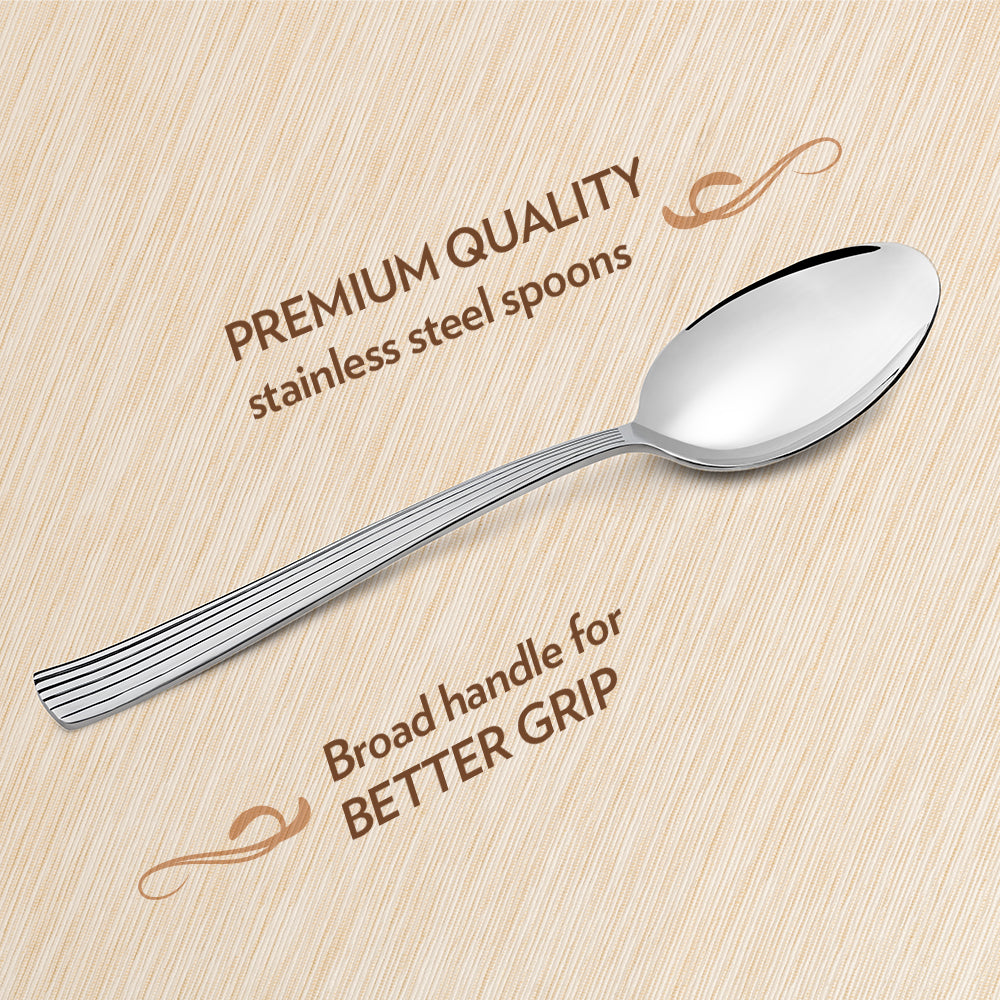 My Borosil Stainless Steel Cutlery Set of 6 - 18 cm Vintage Dinner Spoon, Set of 6