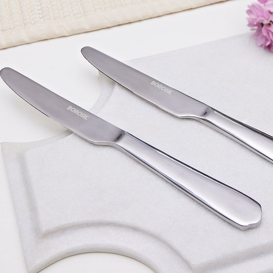 My Borosil Stainless Steel Cutlery Set of 6 - 21 cm Eva Dinner Knife, Set of 6