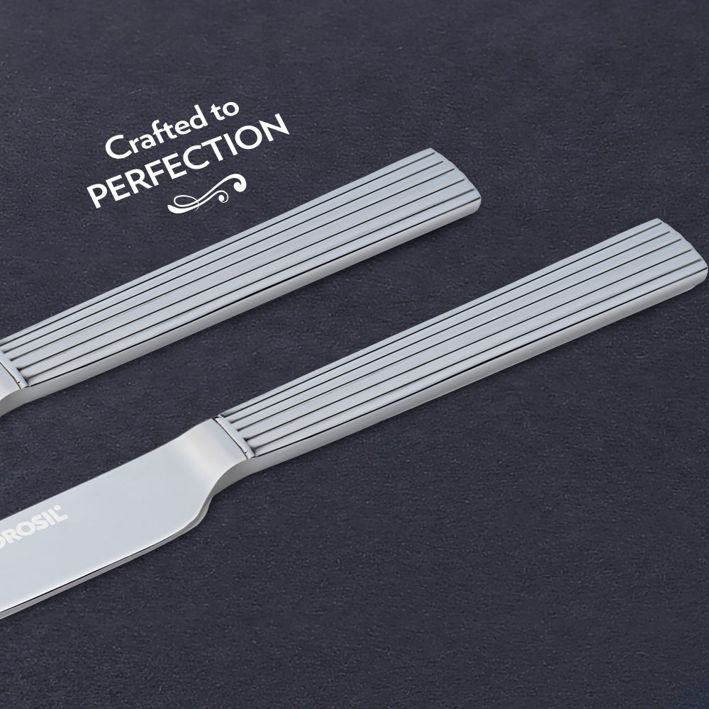 My Borosil Stainless Steel Cutlery Set of 6 - 21 cm Vintage Dinner Knife, Set of 6