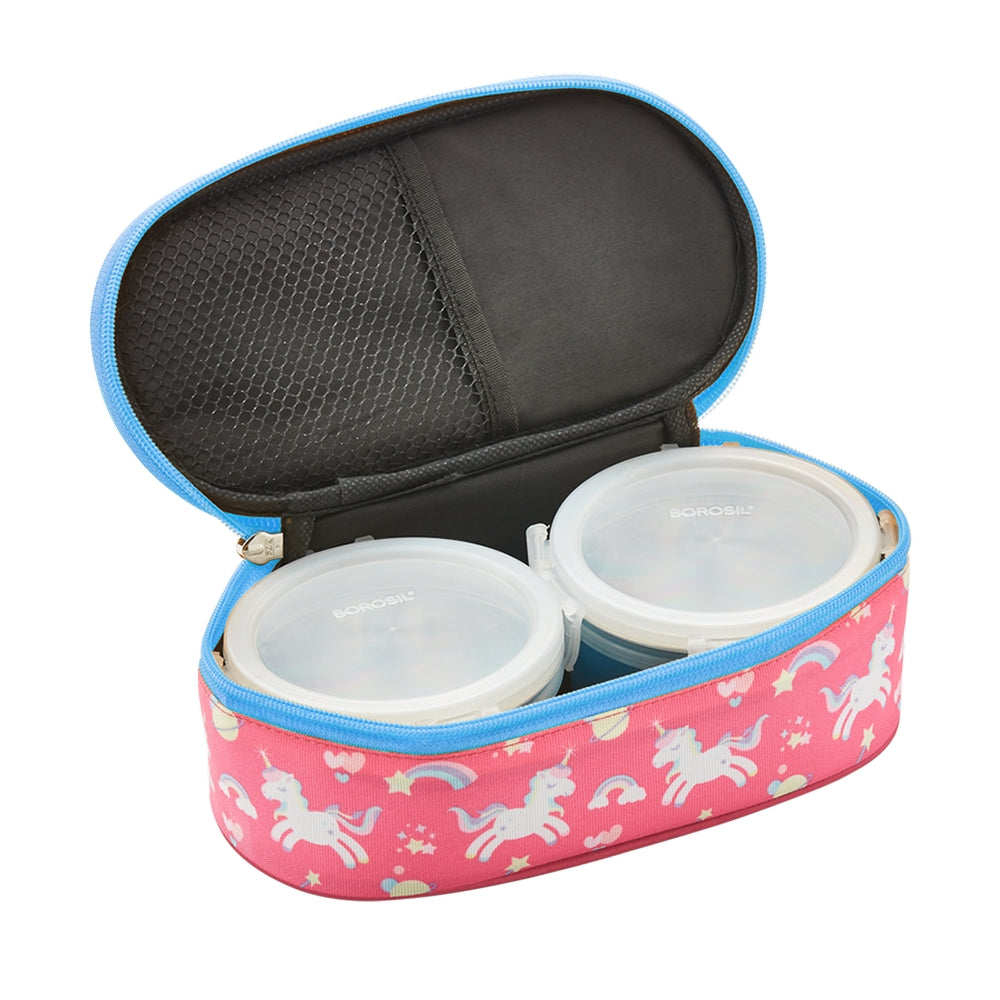 My Borosil Stainless Steel Lunchboxes 300 ml x 2 Candy Pink Lunchbox