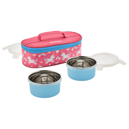 My Borosil Stainless Steel Lunchboxes 300 ml x 2 Candy Pink Lunchbox