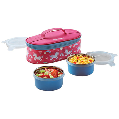 My Borosil Stainless Steel Lunchboxes 300 ml x 2 Candy Pink Lunchbox
