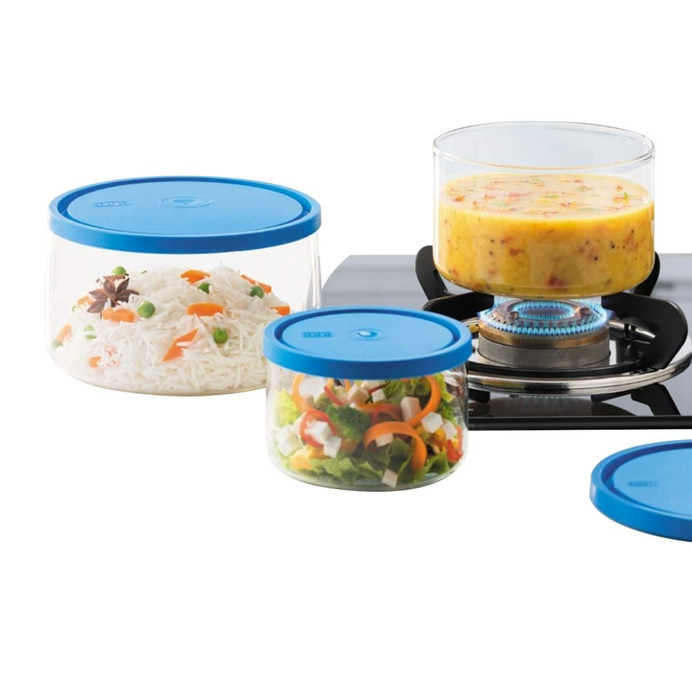 My Borosil Storage Containers 400 ml + 800 ml + 1.5L Cook n Store Set of 3