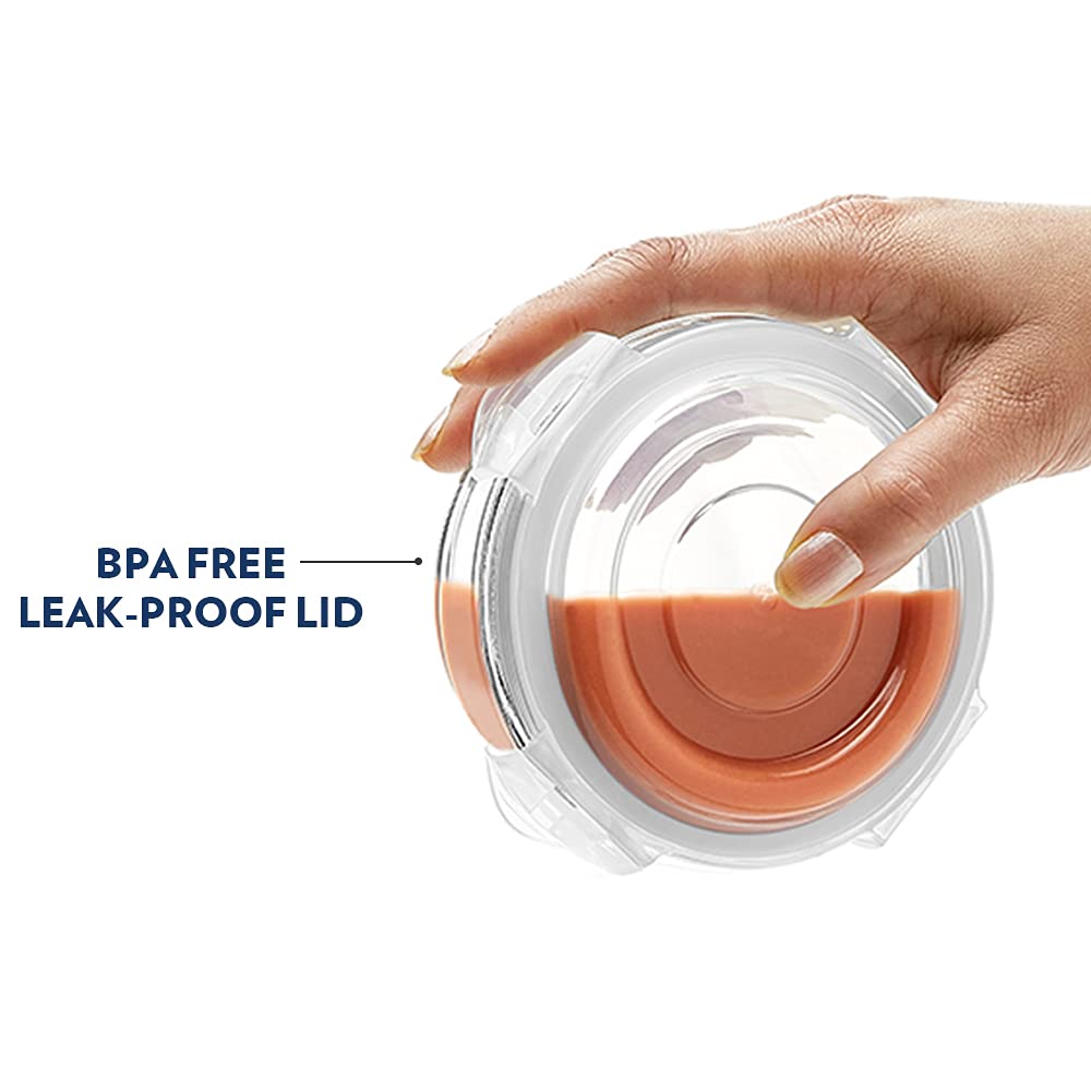 My Borosil Storage Containers Klip n Store Round Set of 2 Glass Container
