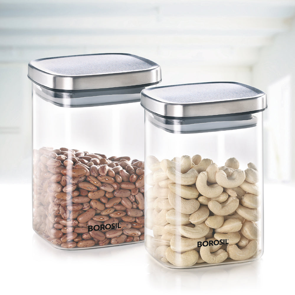 My Borosil Storage Jars 1 L Classic Square Jar