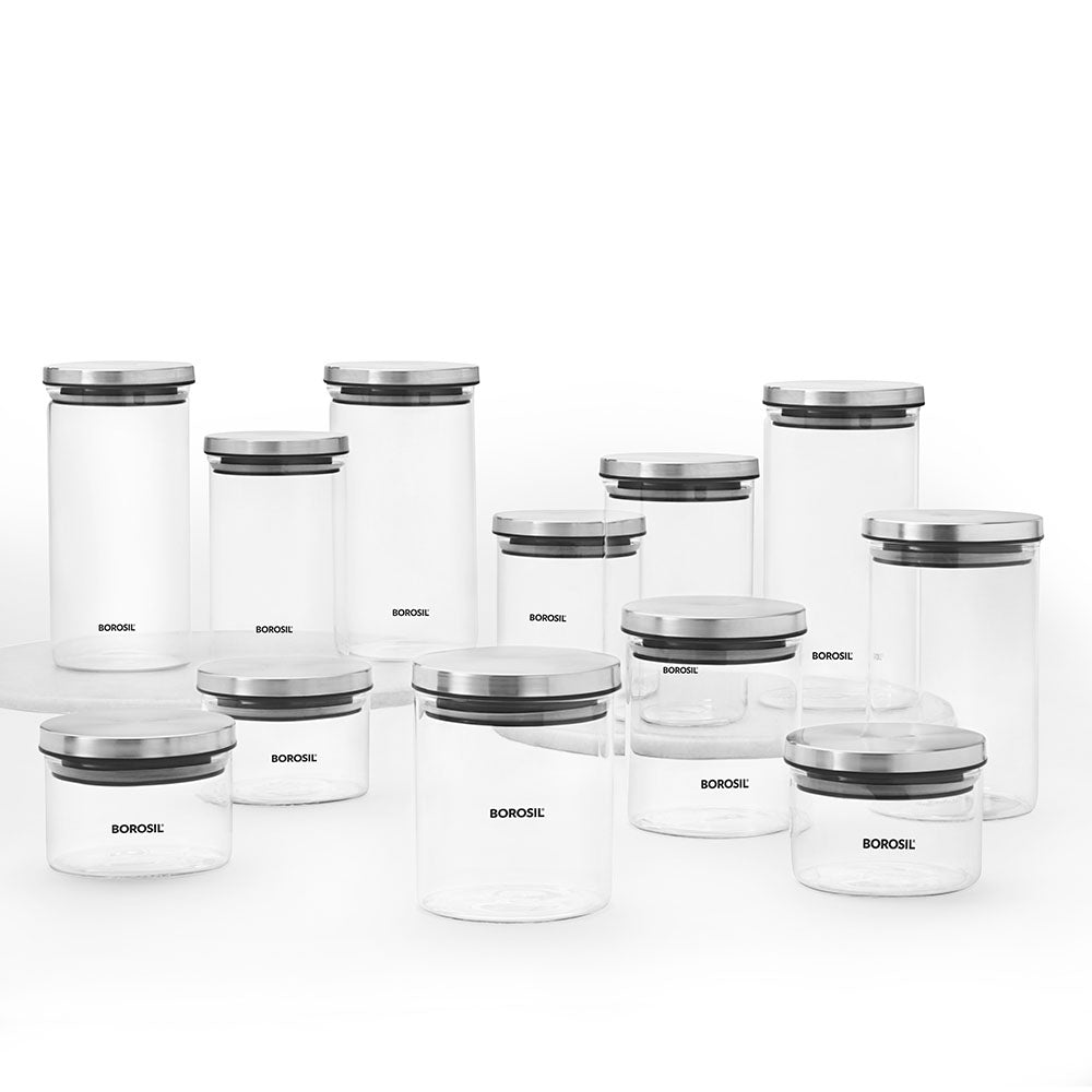 My Borosil Storage Jars 12 pc set Classic Jar Set of 12