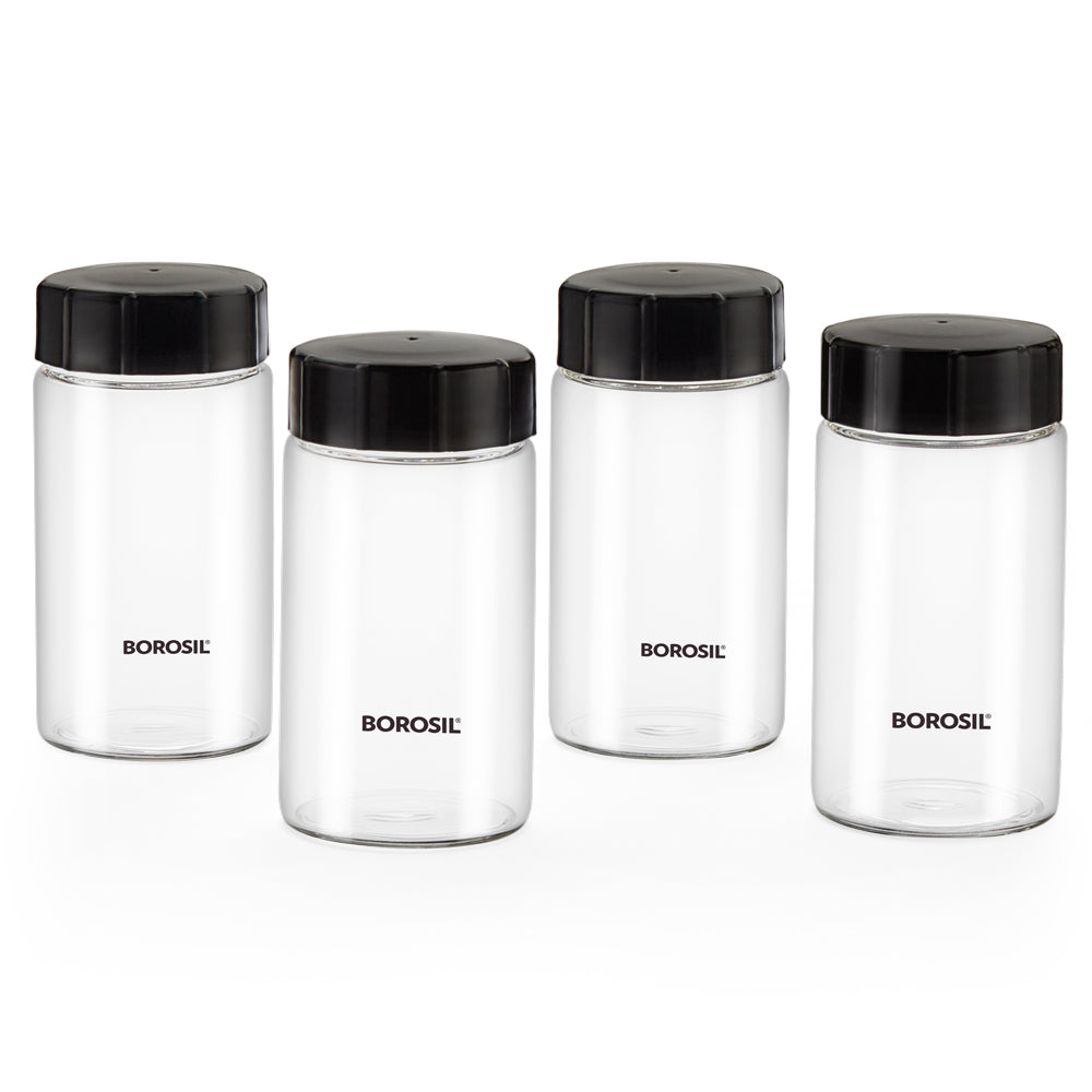 My Borosil Storage Jars 250 ml x 4 Neo Spice Jar, Set of 4