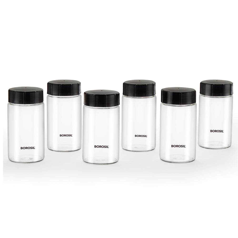 My Borosil Storage Jars 250 ml x 6 Neo Spice Jar, Set of 6