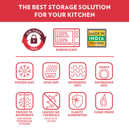 My Borosil Storage Jars 600 ml x 2 2 Classic Jars w Wooden Tray